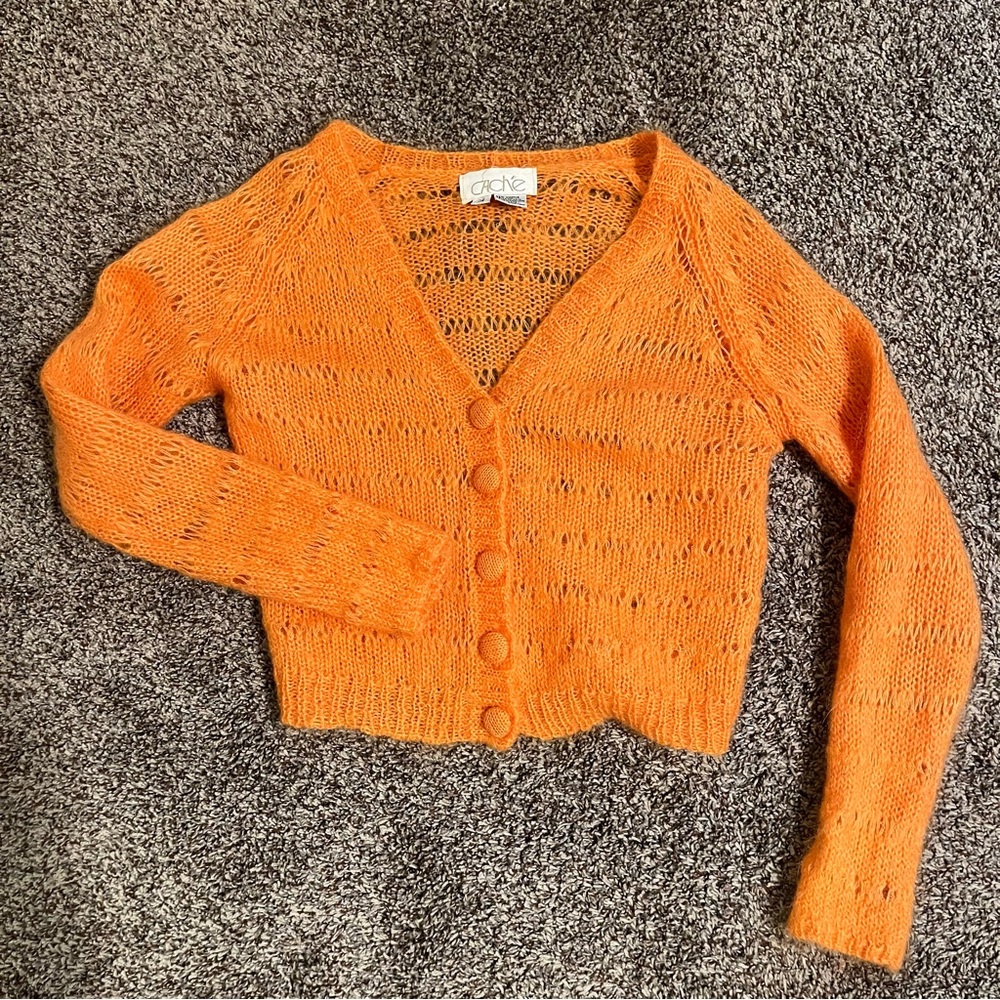 Vintage cache knit cropped cardigan